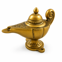 Lampe en vinyle en forme de lampe magique d'Aladdin en bronze antique, décoration pour salon, bibliothèque, café, accessoire de fête à thème, cadeau de collection
