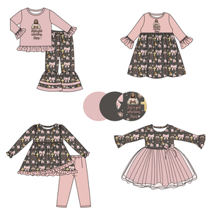 Top principessa personalizzato per bambini a maniche lunghe di colore scuro con croci di gesus e fornitura di ODM <span class=keywords><strong>in</strong></span> <span class=keywords><strong>Tulle</strong></span> rosa chiaro - Product Image 1
