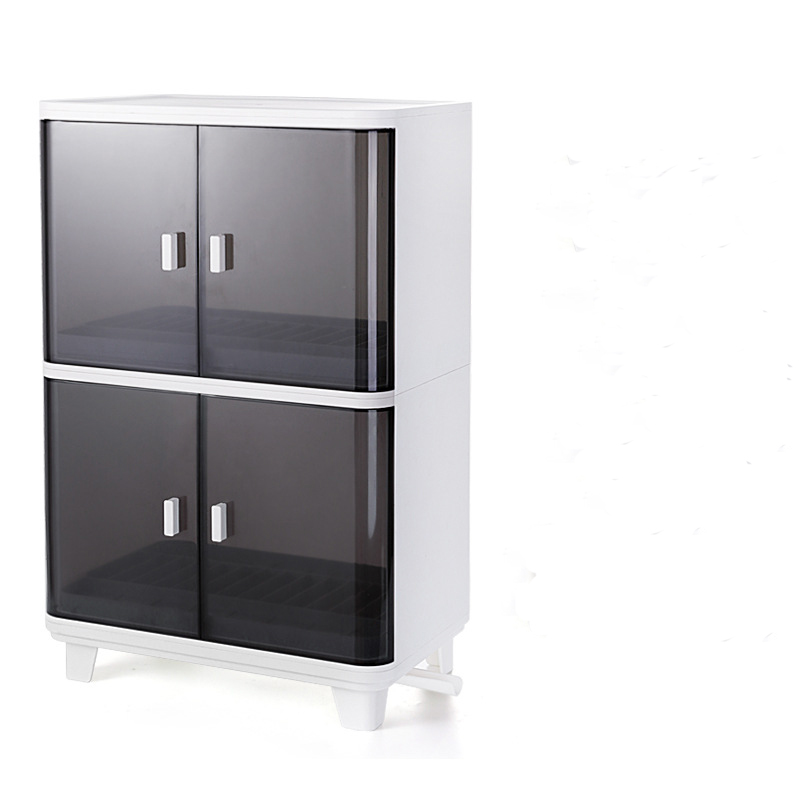 PP material 2 layers storage rack plastic dish rack drain with cover easy to use dish rack with cover plastic