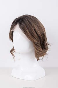 Perruque Lace Front Transparente Ella Balayage Marron pour <span class=keywords><strong>Cheveux</strong></span> Humains, Perruque 4x4 Skin Top pour Femmes, <span class=keywords><strong>Cheveux</strong></span> Remy Ondulés Naturels pour Volume - Product Image 2