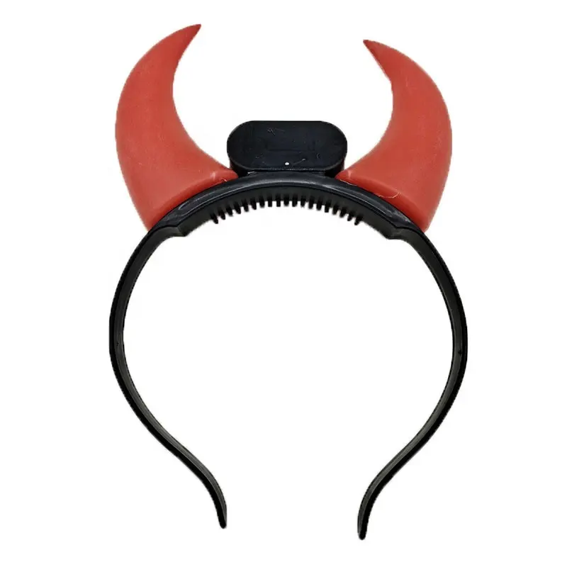 LED Devil Horns Headband For Halloween Party Favor LED Flashing Hairband Glowing In Dark LED Party Decoration Ox Horn