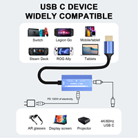 Doonjiey USB-C DC HDTV AR Glasses Adapter 4K60Hz Paduan Aluminium untuk XREAL/Air/Switch 2/Steam Deck Pengisian Daya Ponsel Laptop
