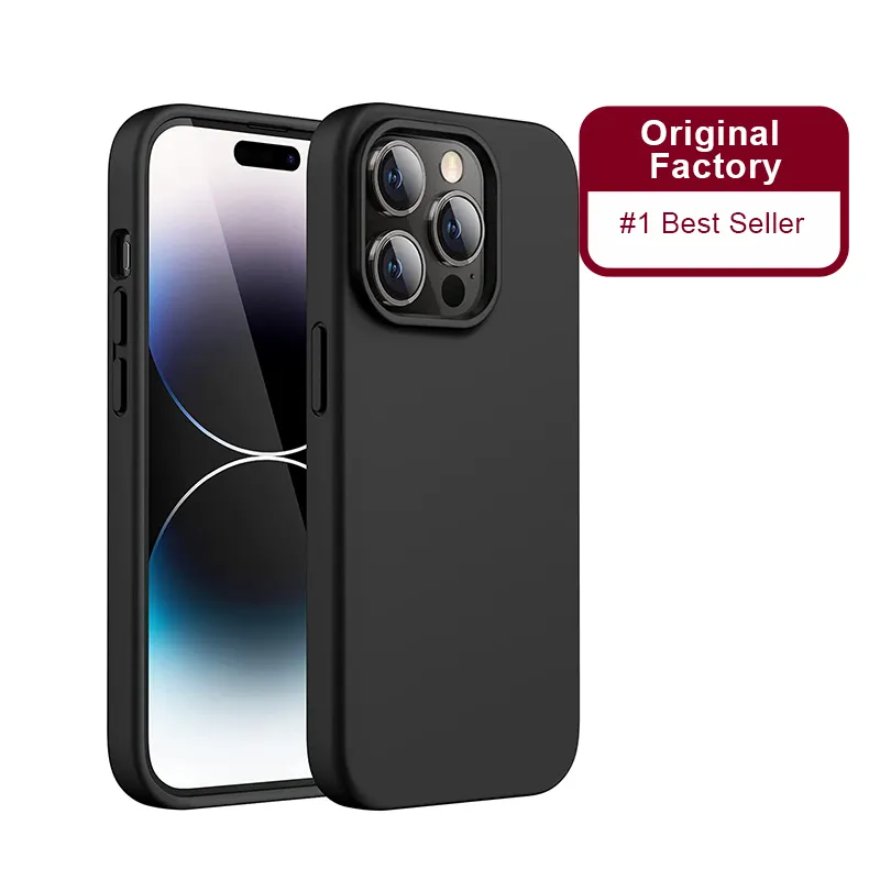 Casing silikon cair 2024, penutup belakang silikon untuk iPhone 15 pro max 14 13 plus 12 11 XS MAX 7 8