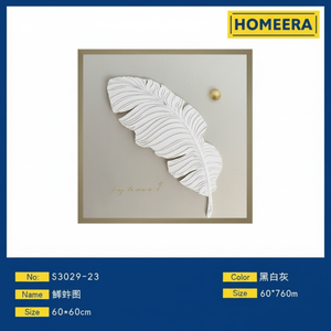 Parete decorativa moderna arte 60x60cm modello astratto MDF in pelle di arenaria di vetro grano di legno PS telaio per la casa soggiorno camera da letto - Product Image 1