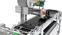Machine d'étiquetage automatique de sacs et de pochettes électrique de haute qualité SKILT, moteur servo PLC, imprimante thermique de transfert d'étiquettes de carton, ISO