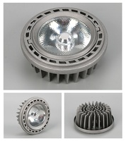 Foco LED COB AR111 de 20W 25W con Carcasa de Aluminio Fundido a Presión Plateada, Sin Parpadeo, Apto para Sala de Estar y Salón de Exposiciones