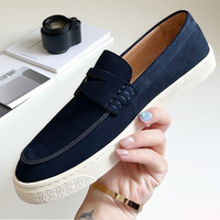Chaussures de marche élégantes pour hommes de marque italienne, de qualité supérieure, durables, en daim, style mocassins bateau, grandes tailles, décontractées