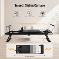 Reformer de Pilates Portátil de Aluminio con Marco Compacto y Fácil Almacenamiento, Tabla de Pilates para Entrenamiento en Casa