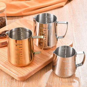 เหยือกตีฟองนมสแตนเลสแบบปรับแต่งได้สำหรับบาริสต้า เหยือกนมสำหรับเอสเพรสโซ่ เหยือกตีฟองนมแบบกำหนดเองสำหรับคาปูชิโน่ ลาเต้อาร์ต - Product Image 4