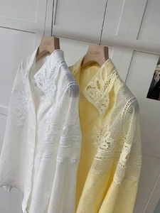 Nuovo marchio <span class=keywords><strong>donna</strong></span> di media lunghezza ampio Casual Top Blusas <span class=keywords><strong>abbigliamento</strong></span> da <span class=keywords><strong>donna</strong></span> 2025 fiori scava fuori camicie e camicetta di cotone ricamato - Product Image 2