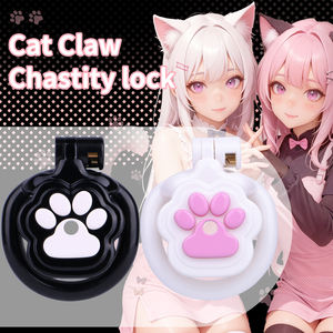 AS-123 Sissy Omgekeerde Kuisheidskooi Seks Speelgoed met <span class=keywords><strong>Vagina</strong></span> Vergrendeling met 4 Ringen Harsen Cock Cage - Product Image 1