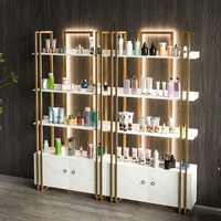 Étagère de rangement pour cosmétiques de luxe avec éclairage, présentoir pour salon de beauté, armoire à maquillage, armoire de rangement pour manucure