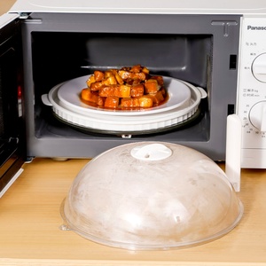 Couvre-plat résistant aux hautes températures, couvercle de bol en plastique circulaire chauffable avec poignée, couvercle anti-éclaboussures pour la cuisine - Product Image 3