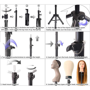 Soporte Metálico para Cabeza de Maniquí de Peluquería, Soporte de Práctica de Peluquería, Trípode para Exhibición de Pelucas, Cabeza de Maniquí para <span class=keywords><strong>AliExpress</strong></span> - Product Image 3