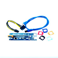 Hoyato TISHRIC Pcie Riser Ver 006, Adaptador de Tarjeta Gráfica para Video, Cable Riser PCI Express USB 3.0, SATA a 4 Pines, Pci-e 1x a 16x con Bloqueo