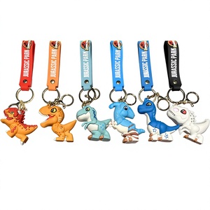 Porte-clés en métal dinosaure Jurassic Park, pendentif dessin animé Tyrannosaurus <span class=keywords><strong>Rex</strong></span> & Carnotaurus, <span class=keywords><strong>petit</strong></span> cadeau pour couples - Product Image 1