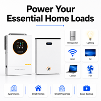 Inversor Solar Híbrido de 6.2kW con Batería LiFePO4 de 6.5kWh, Sistema de Almacenamiento de Energía Doméstica, Energía Solar de Respaldo de 220V