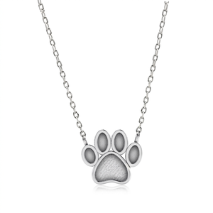 10mm auténtica Plata de Ley 925 colgante de mujer collar de pata de perro bisel en blanco recuerdo leche materna diseño vacío hermoso regalo - Product Image 1