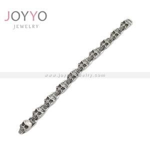 <span class=keywords><strong>2025</strong></span> été mode acier inoxydable pleine tête de mort <span class=keywords><strong>Biker</strong></span> Bracelet Style Punk bracelets porte-bonheur pour tenue de fête - Product Image 3