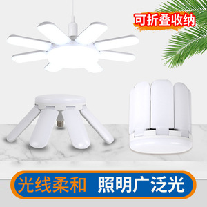 LED Folding Bulb <b>Leaf</b> <b>Light</b> E27 Base High Transparency Crystal Tri <b>Leaf</b> Garage Ceiling Hanging Home Use - Product Image 5