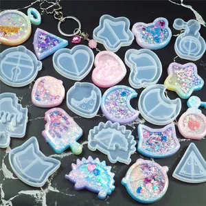 Hot Bán DIY Silicone Resin Khuôn Charms Mặt Dây Chuyền Trang Sức Phụ Kiện Làm Keychain Handmade Resin Khuôn Silicone Resin Khuôn Mẫu