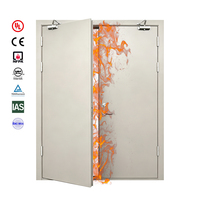 Porte coupe-feu en acier à double battant pour écoles, avec ouverture latérale, fonction de prévention des incendies, style moderne