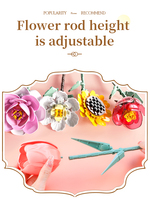 Femibox FL2254 2024 Nouvelle Mode 96 Pièces Blocs de Construction Fleur DIY Décoration Bouquet de Fleurs en Plastique Blocs de Construction Jouets Ensemble