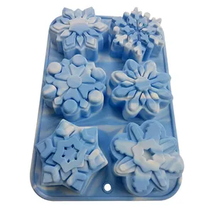 Stampi personalizzati in Silicone a forma di fiocco di neve 3D ecologici fatti a mano sapone e cioccolato strumenti per la cottura e la panificazione