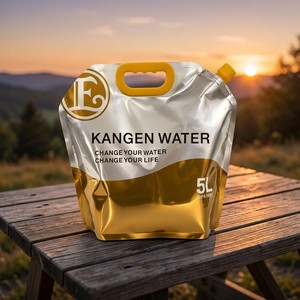 New Product Food-grade 5 Liters Kangen <b>Water</b> Collapsible Bags Alkaline <b>Water</b> Stand Up Spout Pouch With Nozzle and Handles - Product Image 2