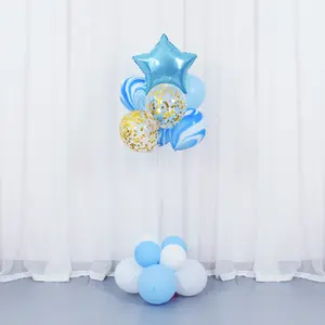 15Pcs Star Hart Folie Latex Ballon Road Toonaangevende Pijler Stand Ballonnen Set Voor Party Decoratie