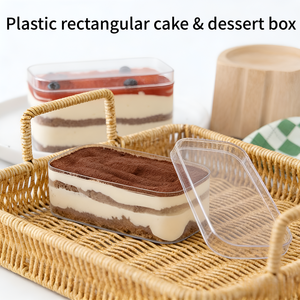 Boîtes en plastique de qualité alimentaire personnalisées en PS transparent, écologiques, <span class=keywords><strong>pour</strong></span> tiramisu et mousse au chocolat - Product Image 2
