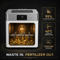 Composteur électrique pour déchets alimentaires de 5 kg pour usage domestique avec sortie d'engrais organique, machine de compostage intelligente en acier inoxydable