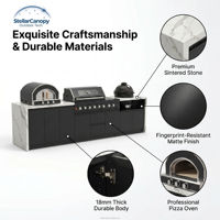 Meubles de cuisine extérieurs au design industriel moderne en acier inoxydable 304, modulaires, résistants aux intempéries, avec évier, rangement et tiroir coulissant pour appartement