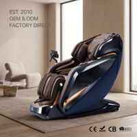 Fauteuil de massage 4D avec fonction de surveillance de la santé, chargeur sans fil sur accoudoir, 24 programmes automatiques, piste SL ultra longue Zireo Gri