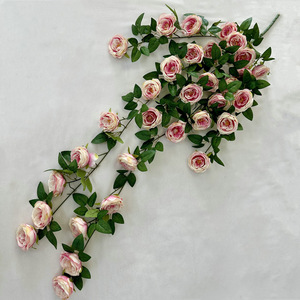 Guirnalda de Flores Artificiales Colgantes de 120 cm, Guirnalda de Flores de Peonía de Seda para Decoración de Techo de Bodas y Fiestas - Product Image 6