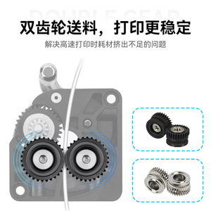 Kit de Extrusión de Doble Engranaje Totalmente Metálico Creality K1C Ender3 V3, Engranajes de Aleación de Acero Endurecido DLC, Accesorios para Impresora 3D - Product Image 4