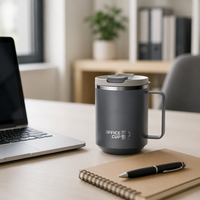 Mug Perjalanan Ramah Lingkungan dari Baja Tahan Karat 304, 480ml, dengan Tutup, Tumbler Berinsulasi Dinding Ganda, Anti Bocor untuk Penggunaan di Kantor, Minuman Teh