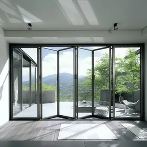 Morden Safty alluminio Bi Fold porte Custom Patio sottile telaio doppio vetro Multi porta pieghevole