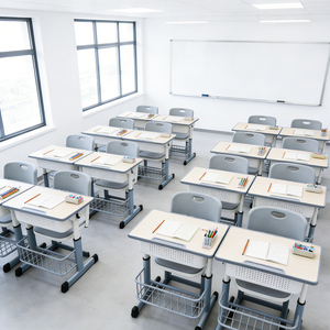 Meubles scolaires modernes, bureaux et chaises pour étudiants, réglables en hauteur, ensemble table et chaise écologique pour la chambre des enfants - Product Image 2