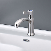 Grifo de lavabo de plástico y acero al por mayor, monomando, de montaje en cubierta, para agua fría, ideal para proyectos de baños públicos.