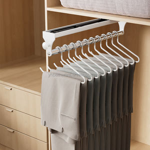 Cintre pour <span class=keywords><strong>pantalon</strong></span> de garde-robe multiple <span class=keywords><strong>Porte</strong></span>-<span class=keywords><strong>pantalon</strong></span> coulissant télescopique pliable intégré <span class=keywords><strong>Porte</strong></span>-<span class=keywords><strong>pantalon</strong></span> de garde-robe - Product Image 3