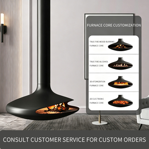 Chimenea de <span class=keywords><strong>Leña</strong></span>, Estufa de <span class=keywords><strong>Leña</strong></span> para Calefacción Interior, Chimenea Eléctrica Moderna Personalizada con Atomización de <span class=keywords><strong>Leña</strong></span>, Chimenea Colgante Tipo OVNI - Product Image 2