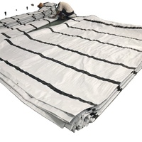 Bâche en PE tissé imperméable, résistante aux déchirures, anti-âge, résistante au soleil, de poids moyen, enduite, imprimée, double, blanche unie, pour tente