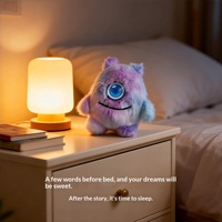 Ours en peluche intelligent interactif vocal AI de 5 pouces, transfrontalier, avec yeux LED, compagnon émotionnel, poupée robot, animal électronique