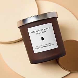 Autocollants personnalisés 220ml 315ml 430ml, gobelet à bougie en verre mat noir, blanc, transparent, pot à bougie avec couvercle en bambou, bois ou métal - Product Image 6