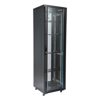Asterix 42U/45U/32U Armoire de serveur sur pied 19 pouces Porte en verre trempé noir acier SPCC Profondeur 600mm Stock