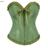 11 couleurs Vert Bleu Rose Rouge Noir Corset plissé à volants Bustier Lingerie sexy Top victorien Robe gothique Grande taille pour femmes