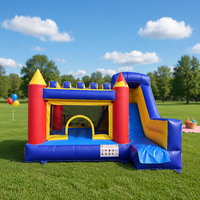 Château gonflable combiné avec toboggan, château gonflable pour sauter, protection UV, ignifuge, capacité de 600 kg pour enfants et adultes