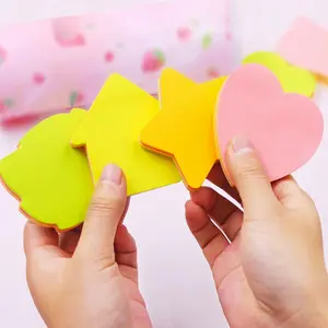 Hot Selling Großhandel benutzer definierte Logo kawaii selbst klebende niedlich geformte Briefpapier bunte niedliche Haft notiz Notiz blöcke für Kinder