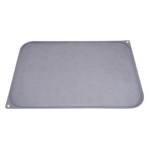 Silicone Pet Feeding Mat Cold Gray Non Slip Waterproof Dog Food Mat For Dog <b>Cage</b> Four Seasons Use - Product Image 3